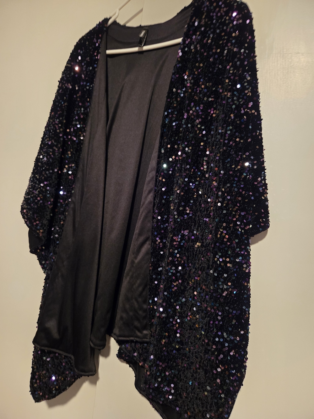 torrid Black Iridescent Sequin Open Kimono